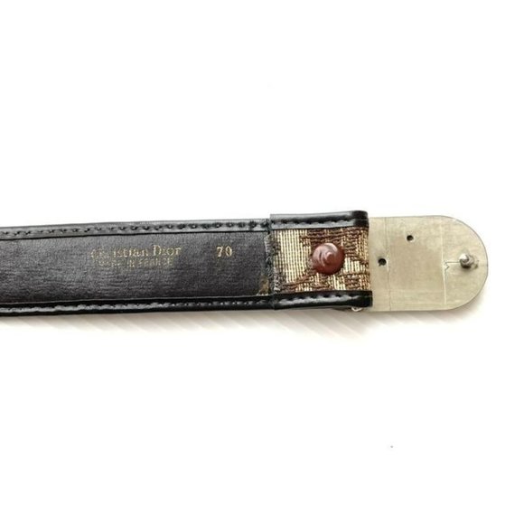Dior Brown Two Tone Trotter Print Canvas D Buckle with Leather Belt - Picture 5 of 6
